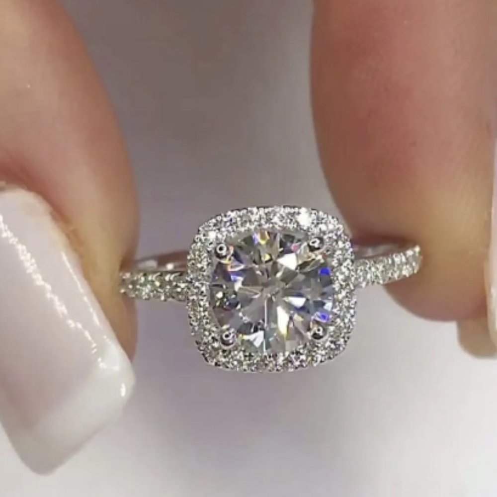 Classic Natural Moissanite Rings - Women's Bridal Wedding & Engagement bands